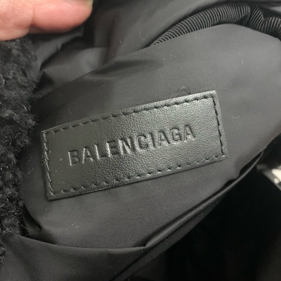 BALENCIAGA Logo Faux Shearling Backpack - Picture 10 of 14